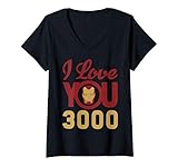 Damen Marvel Avengers Iron Man I Love You 3000 T-Shirt mit V