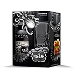 Kraken Black Spiced Rum Geschenkset mit Cocktail Glas (1 x 0.7 l)