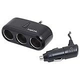 LogiLink PA0038 Zigarettenanzünder Verteiler mit Überspannungsschutz, 3-Fach, 120W schw