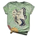 LUNULE Damen Tee Shirt Modisch Tierdruck T-Shirt Loose Fit Oberteile Sommer Basic Kurzarm Shirt Top für Teenager Mädchen Outdoor Casual Streetwear Fitness Gym Yoga Tee Bluse Frauen Bluse Hemd Tee Top