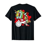 Dabbing Einhorn Tunesien Volleyball Fans Trikot Tunesische Flagge T-S