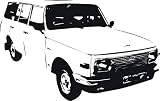 Autoaufkleber: Autoaufkleber: Wartburg 353, DDR Auto, Oldtimer (Silber - 300 mm x 190 mm)