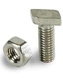 MacGreen® Edelstahl Gewächshaus-Schrauben M6 x 16 mit Muttern (50 Stück) | Hammerkop