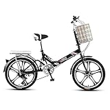 DODOBD 20 Zoll Faltrad Klapprad City Bike, ultraleichte tragbare Klappfahrrad, Retro Style Citybikes Faltbare Trekking-Fahrrad-Licht-Fahrrad, Erwachsene Freien Reitausflug