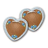 Lebkuchenherz Randherz blau/weiß zum Selbstgestalten. 20 x 20cm groß 10 Stück. Frische Oktoberfestlebkuchenherzen aus München. Lebkuchen Herzen günstig kaufen | Konditorei Zuckersucht (blau/weiß)