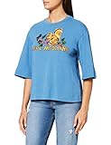 Love Moschino Womens with Wide Elbow-Length Sleeves and Logo Squirrel Print T-Shirt, Blue, 40