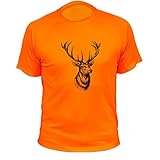 Jagd Geschenke Rehe einzeln Jäger T Shirt (L,149, Orange)
