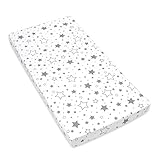 Amilian Spannbettlaken Spannbetttuch für Babybett Kinderbett 60x120 cm, 70x140 cm, 100% Baumwolle, fürs Baby, Baby Bettwäsche Größe: 120x60 cm, Muster: Gute Nacht G