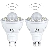 HTYQ 2PCS GU10 LED Induktionslampen Für Den Menschlichen Körper, PIR-Bewegungssensor Energiesparlampe, 3W Warmweiß 2700-3200K Nachtlichter Für Treppen Garagenkorridor Gehweg