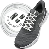 Run out sports Elastische Schnürsenkel ohne binden mit Metallkapseln - elastisch - schleifenlos - flexibel mit Schnellverschluss für Sneaker, Sportschuhe (Lunar White)