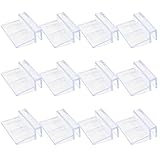 jingming Glasabdeckungs-Clips für Aquarien, Aquarium Abdeckung Halterung Unterstützung, Aquarium Deckelhalterung - 12 Stück, 6 mm, Acryl Aquarium Glas Abdeckung Clip Stuetzhalter Unterstützung H