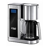 Russell Hobbs Digitale Kaffeemaschine Elegance Edelstahl, Timer-Funktion, bis 10 Tassen, 1,25l Glaskanne, 1600W, Schnellheizsystem, Warmhalteplatte, Abschaltautomatik, Filterkaffeemaschine 23370-56