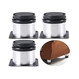 XBSXP 8 verstellbare Metall schrankbeine, Küchenarbeitsplatte Bein möbelfüße Edelstahl Runde Füße Korrosionsschutz Stahl sofabeine leicht zu befestigen (8 Stück)