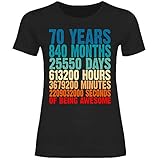 wowshirt Damen T-Shirt Awesome Since Geschenk zum 40. 50. 60. Geburtstag 20-90 Jahre Alt, Größe:XS, Farbe:70 Black