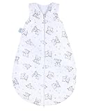 Julius Zöllner Baby Ganzjahresschlafsack aus 100 Prozent Baumwolle, Größe 110, 24-48 Monate, Standard 100 by OEKO-TEX, Made in EU, Häschen und E