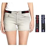 SWAUSWAUK 2 Pack Gürtel ohne Schnalle für Damen Herren - Elastischer Gürtel Stretchgürtel ohne Schnalle, Schnallenfrei Gürtel für Damen Herren Jeans Hosen Rock