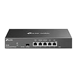 TP-LINK ER7206 6 Port Dual/Multiple WAN VPN Router(bis zu 4 Gigabit WAN Ports,1*SFP Port, hochsicheres VPN, Omada SDN, zentrales Management, Firewall) schwarz, ideal für Büronetzwerk