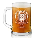 Murrano Bierkrug mit Gravur - personalisiert - 500 ml - Geburtstagsgeschenk für Herren - Geschenkidee für Bierfreunde - Prost!