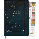 Bullet Journal PLUS ”Stardust” Lebenskompass® - Notizbuch A4 Extradickes Papier, Dotted 5 mm, Dickes Papier 120 g/m² FSC® - Bujo Buch & Tageb