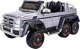 Actionbikes Motors Kinder Elektroauto Mercedes Benz G63 SX1888 - 6-Rad Antrieb - Lizenziert - 2,4 Ghz Fernbedienung - Eva-Vollgummireifen - Elektro Auto für Kinder ab 3 Jahre (Grau 6x6)