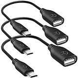 Rankie USB-OTG Adapter für Smartphones, Handy und Tablet, Micro USB Anschluss, 3 Stück, Schw