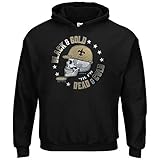 New Orleans Fußball-Fans Schwarz und Gold T-Shirt mit der Aufschrift 'Til I'm Dead and Cold', Größe S - 5X