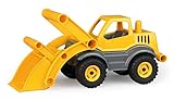 Lena 04212 EcoActives Schaufellader, ca. 33 cm, Baustellen Spielfahrzeug für Kinder ab 2 Jahre, robuster Radlader mit Griff und beweglicher Ladeschaufel, natürlicher Holzgeruch durch H