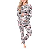 TRIGLICOLEUM Weihnachts Hoodie Damen Weihnachten Elch Print Kapuzenpullover Lässiges Langarmshirt Bluse Tunika Anzug Zweiteilige Lange Hosen + Langarm Kapuzenpulli Sweatshirt S