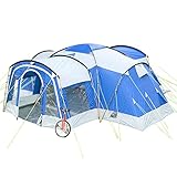 Skandika Nimbus Sleeper für 8 Personen | Campingzelt mit 3 schwarzen Schlafkabinen, wasserdicht, 5000 mm Wassersäule, 2,15 m Stehhöhe, versetzbare Frontwand, großer Wohnraum mit V