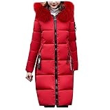 Deloito Damen Wintermantel Jacke Parka Coat Kälteschutz Steppmantel Frauen Langer Winddichtes Outdoorjacke Mantel Casual Outwear Warmer Steppjacke mit Tasche Einfarbig Winterpark