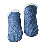 Fauean Wollsocken Unisex Haussocken Winter Stoppersocken mit ABS Anti Rutsch Sohle Wintersocken Kuschelsocken Rutschsichere Hüttensocken Homeboots Winter Geschenk Flauschig Hausschuhe Sock