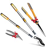 AIRAJ 61 cm manuelle Heckenschere /Teleskop-Astschere 580mm-840mm/19 cm Astschere,Teleskopierbare Bypass-Heckenschere ,Perfekt für Formschnitte an Hecken,Rasen,Bäumen und S