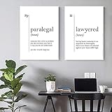 Rechtsanwalt Paralegal Poster Schwarz-Weiß-minimalistische Leinwand Malerei Drucke Anwaltskanzlei Wand Kunst Dekor Anwalt -50X70Cmx2 Kein R