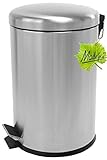 Made for us® 20 L Edelstahl Tret-Abfalleimer Mülleimer 20 Liter, Abfall-Behälter für Küche und Gastronomie, Treteimer mit Deckel, Mülltonne für gelber-Sack, Kompost oder Rest-Mü