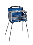 Campingaz Camping Grill Pueblo IV 200 SGR, Gasgrill Camping mit abnehmbaren Füßen, tragbarer Grill und 3-fach Kocher in einem Koffergrill, inkl. Drehspieß, 5.200 W