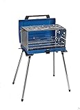 Campingaz Camping Grill Pueblo IV 200 SGR, Gasgrill Camping mit abnehmbaren Füßen, tragbarer Grill und 3-fach Kocher in einem Koffergrill, inkl. Drehspieß, 5.200 W