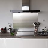 AluCouleur Küchenrückwand Composite Edelstahl-Optik gebürstet – 11 Größen – Höhe 55 cm x, Largeur 80