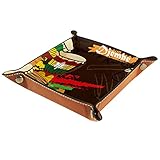Valet Tray Leder-Organizer afrikanische Percussion Djembe Musikdruck Controller Schlüssel Uhren Münzen Schmuck Aufbewahrungsbox für Nachttisch Kommode Schreibtisch Zuhause Küche Bü