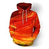 QWERD Herren 3D Druck Kaputzenpullover Hoodies mit Tasche Langarm Bunt mit Kaputzen Oversized Unisex 3D Druck Hoodie Kapuzenpullover Langarm Sweatshirt Kapuzenjacke mit Drawstring Taschen S-5XL