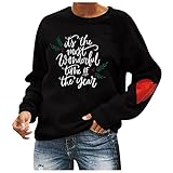 Weihnachten Pullover & Strickjacken für Damen Damen Shirt Sommer Tunika Damen Langarm Longshirt Damen Kurzarm Baumwolle zeramelly hoddys Frau Studio Untold Herbst Pulli Damen Langarmshirt sexy