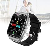 NZYMD Android Smartwatch- Körpertemperaturüberwachung- Versteckte Kamera- Multifunktion Recorder 1080P HD Mit Großer Speicher- Taschenlampe- Herzfrequenzüberwachung- Gesichtserkennung- 4G SIM,Silb