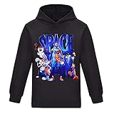 Space-Jam Pullover für Jungen, langärmelig, mit Kapuze, Schwarz , 7-8 J