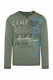 Camp David Herren Langarmshirt mit Used-Optik und Artwork