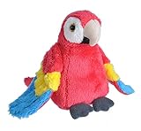 Wild Republic 23367 Plüsch roter Ara Papagei, Cuddlekins Lil´s Kuscheltier, Stofftier 13 cm, M