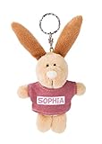 NICI 44660 Schlüsselanhänger Hase mit T-Shirt Sophia 10cm, beig