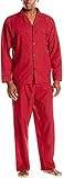 Hanes - Big Men's Woven Long Sleeve Windowpane Check Pajamas, Red, Black 41329-XXX-Larg