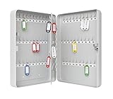 Wedo 10260837X Schlüsselschrank (für 110 Schlüssel, pulverbeschichtetes Stahlblech 28 x 6 x 37 cm, Sicherheitsschloß inklusive 2 Schlüssel) lichtg