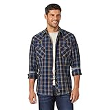 Wrangler Herren Retro Two Pocket Long Sleeve Snap Shirt Hemd, blau, X-Large H