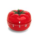 ADE Mechanischer Küchentimer TD 1607. Klassischer Kurzzeitmesser in Form einer Tomate aus hochwertigem ABS-Kunststoff zum Aufziehen. Akustisches Signal nach Zeitablauf. Zuverlässige Eieruhr. Rundsk