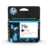 HP 711 Schwarz 80 ml Original Druckerpatrone (CZ133A) mit hoher Kapazität, HP Tinte für DesignJet T120, T125, T130, T520, T525, T530 Großformatdrucker sowie den HP 711 DesignJet Druckkop